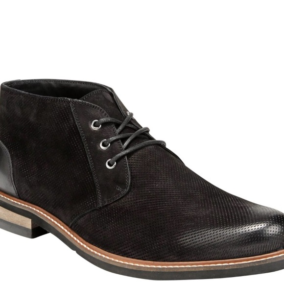 NWT Dr. Scholls Black Leather Lace Chukka Boots - Picture 2 of 13